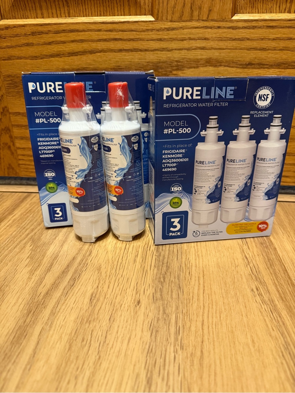 PL-500 Refrigerator Water Filter Replacement - White, Total of 5 filters